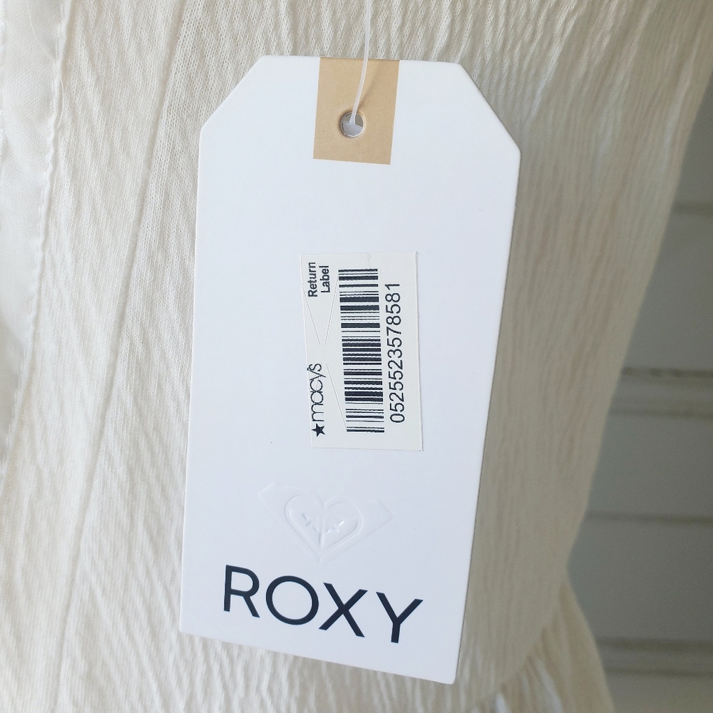 NWT ROXY LaPointe Beaches Embroidered Racerback White Dress M - Picture 8 of 12